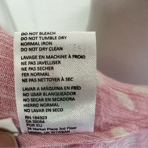 Anthropologie Womens Polka Dot Tie Front Crop Kimono Top One Size Pink White NWT - Picture 11 of 13